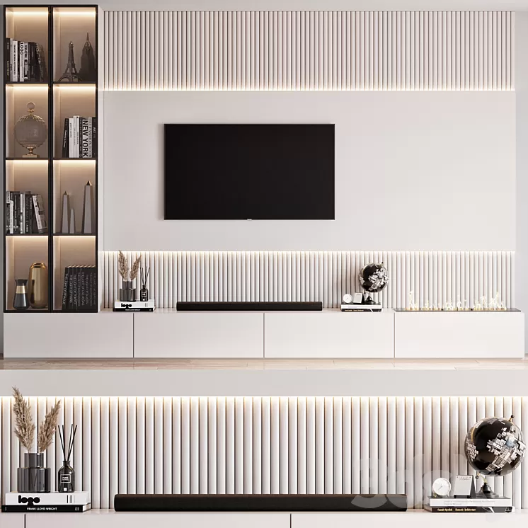 TV Wall 12 3D Model Free Download