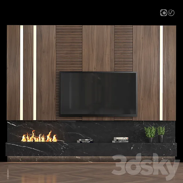 TV Wall 14 3D Model TV Wall 14 3D Model
