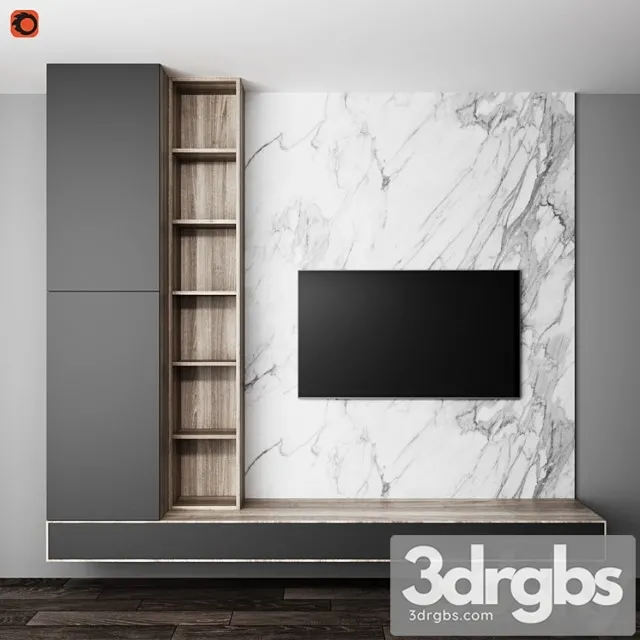 TV Wall 2 3D Model Download