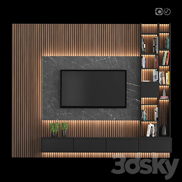 TV Wall 30 3D Model