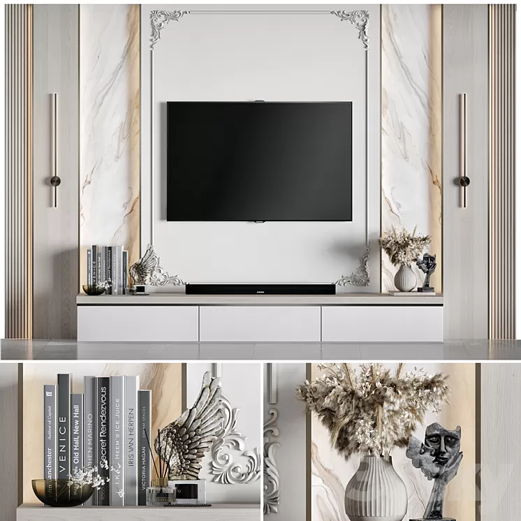 TV Wall 33 3D Model Free Download