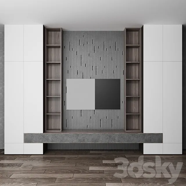 TV wall 3D Model TV wall 3D Model