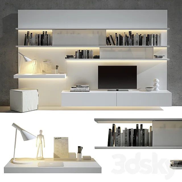 TV wall 3DModel TV wall 3DModel