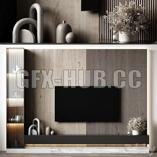 TV Wall 5 3D Model TV Wall 5 3D Model