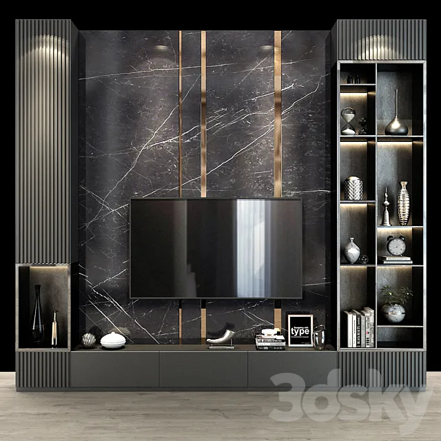TV Wall 88 3D Model TV Wall 88 3D Model