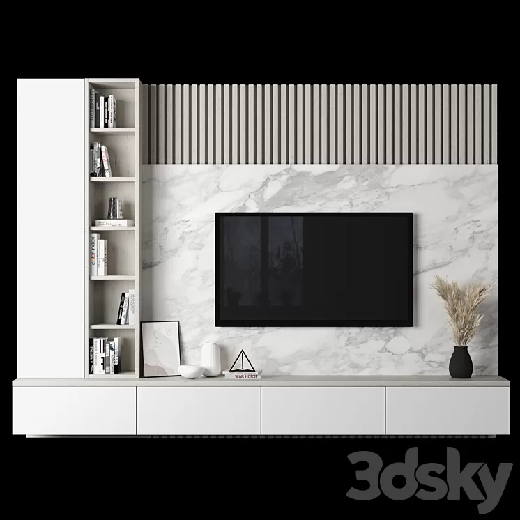 TV Wall 91 3D Model Free Download