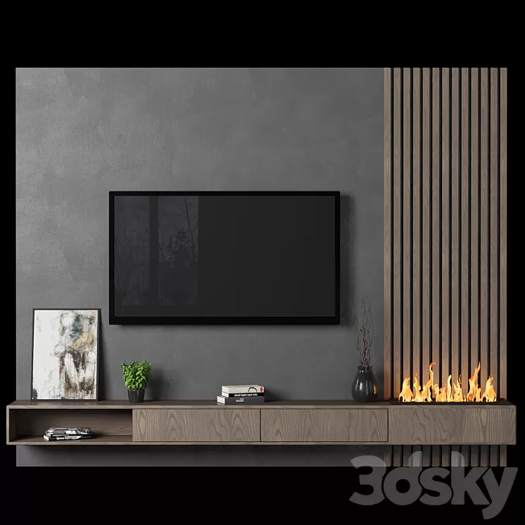 TV Wall 93 3D Model