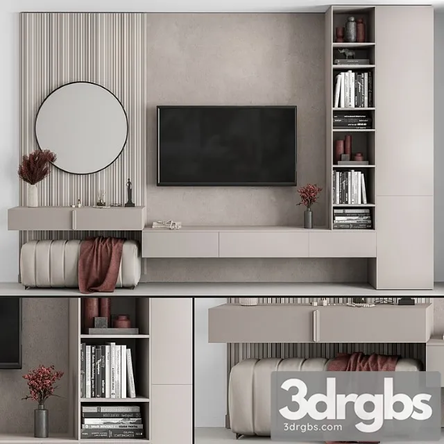 Tv wall beige and red – set 70 Tv wall beige and red – set 70