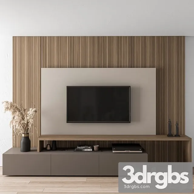 Tv wall blackk and wood – set 19 Tv wall blackk and wood – set 19