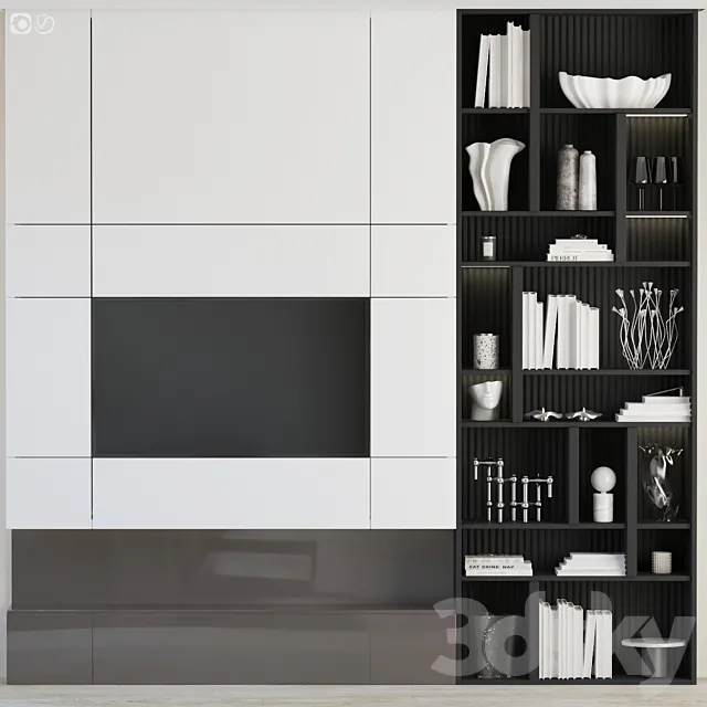 TV wall composition – 01 3D Model TV wall composition – 01 3D Model