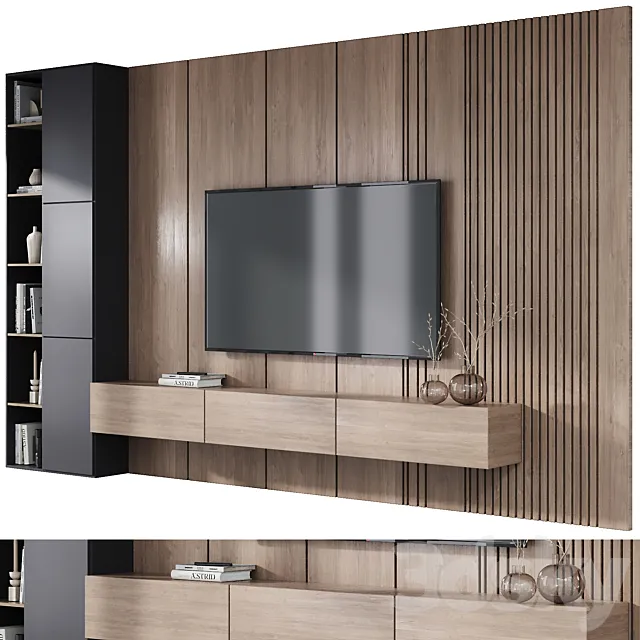 TV wall decor set4 3D Model TV wall decor set4 3D Model