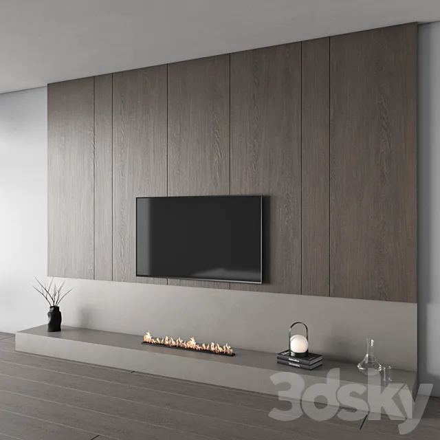 tv wall furniture composition 6 3D Model