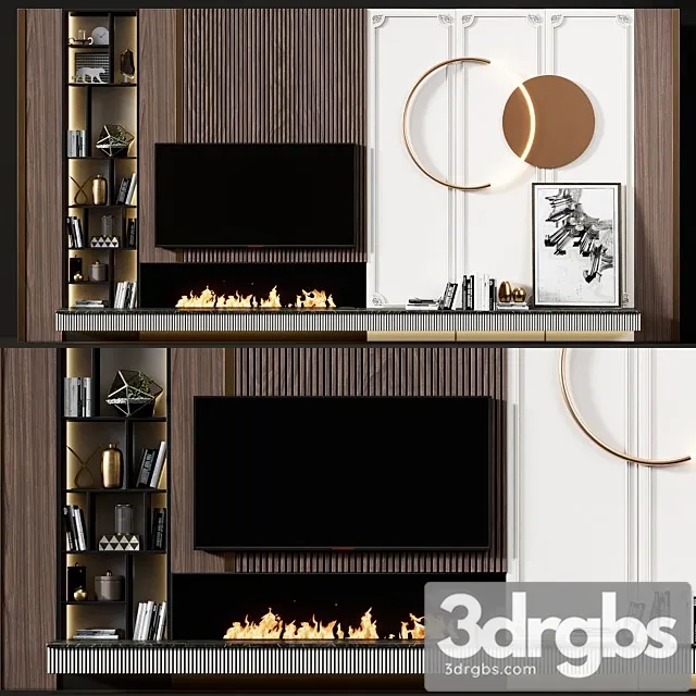 TV Wall Modern 3D Model Download