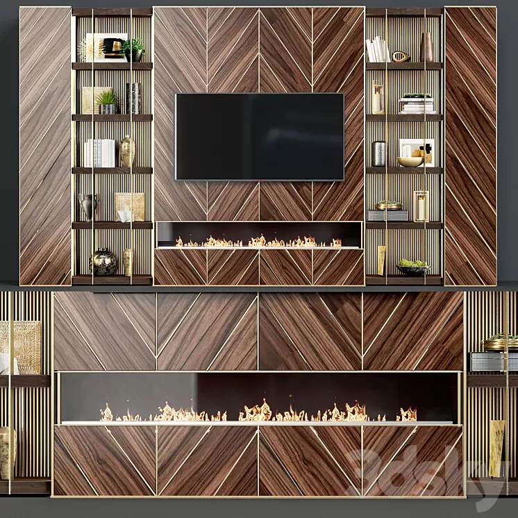 TV wall modern 44 3D Model