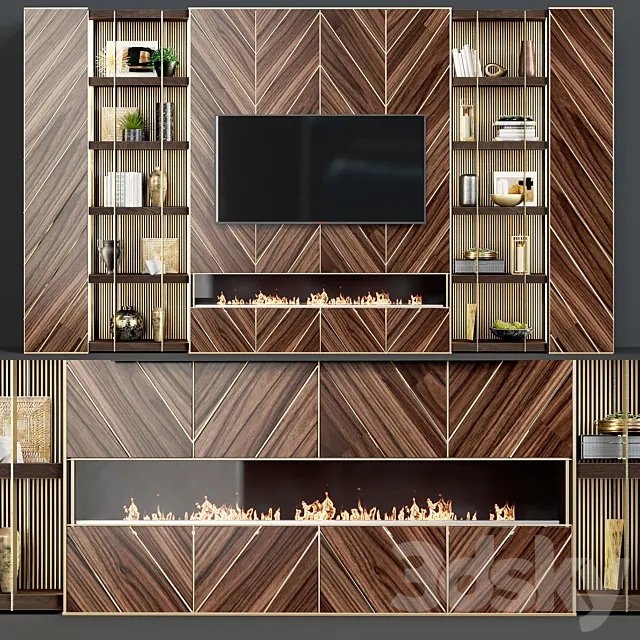 TV wall modern 44 3D Model TV wall modern 44 3D Model