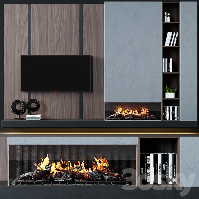 TV wall modern 46 3D Model TV wall modern 46 3D Model