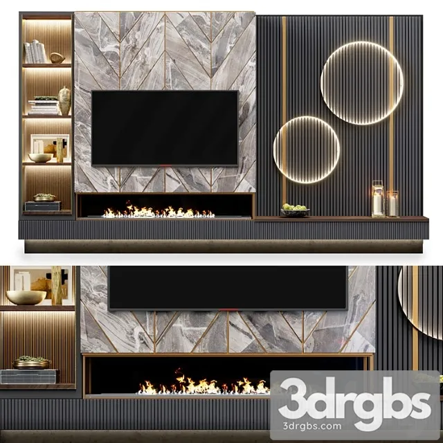 TV Wall Modern 50 3D Model Download