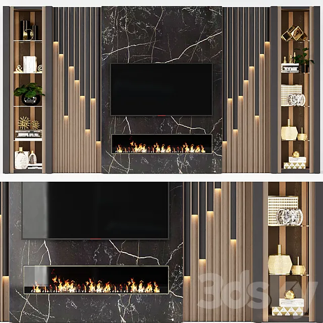 TV wall modern 65 3D Model TV wall modern 65 3D Model