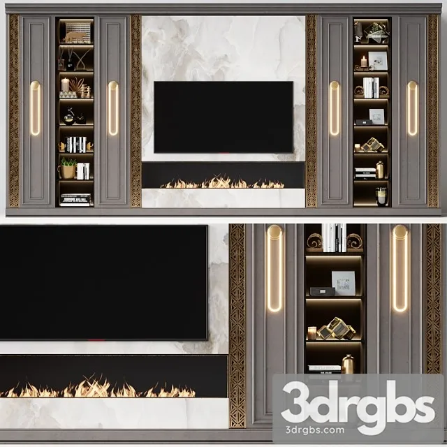 TV Wall Modern 72 3D Model Download