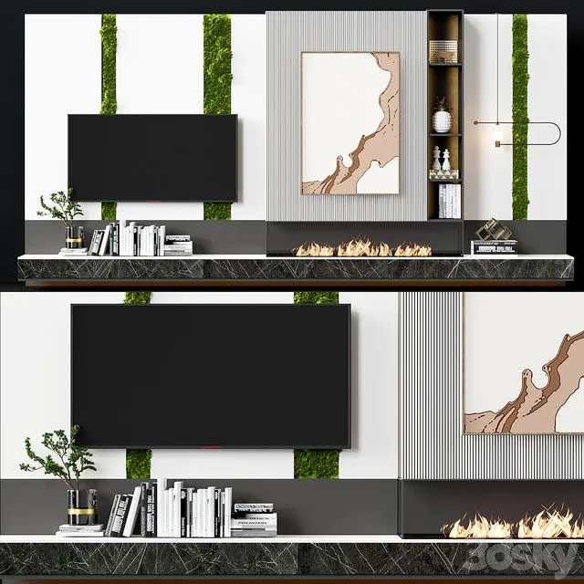 TV wall modern 73 3D Model