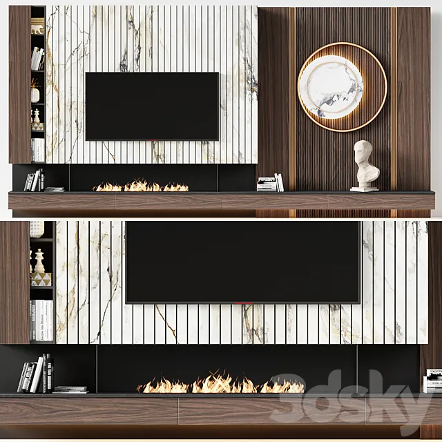 TV wall modern 81 3D Model
