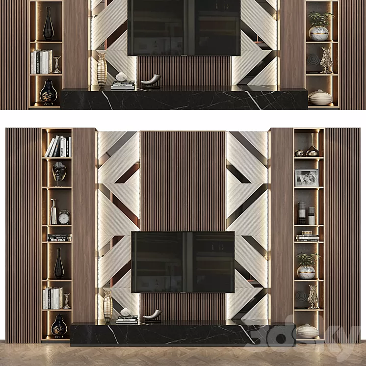 TV Wall SBR-1363 3D Model Free Download