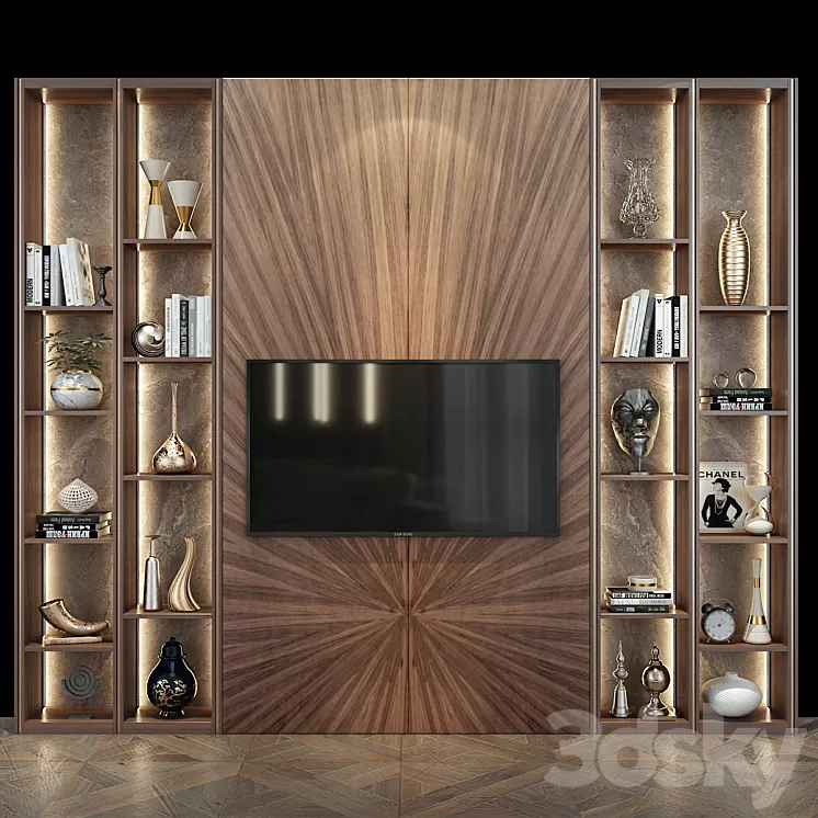 TV Wall SBR-1369 3D Model Free Download