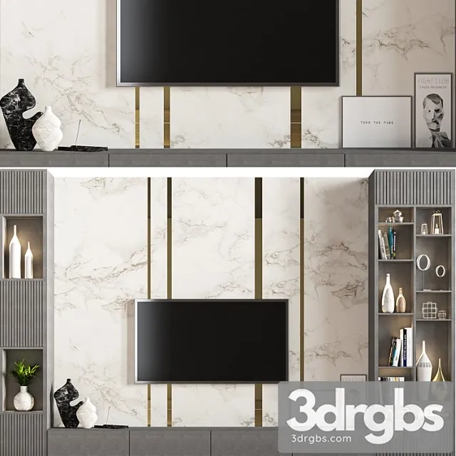 TV Wall Set 01 15 3D Model Download
