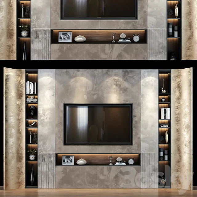 TV Wall set 0169 3D Model