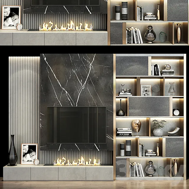 TV Wall set 0178 3D Model TV Wall set 0178 3D Model