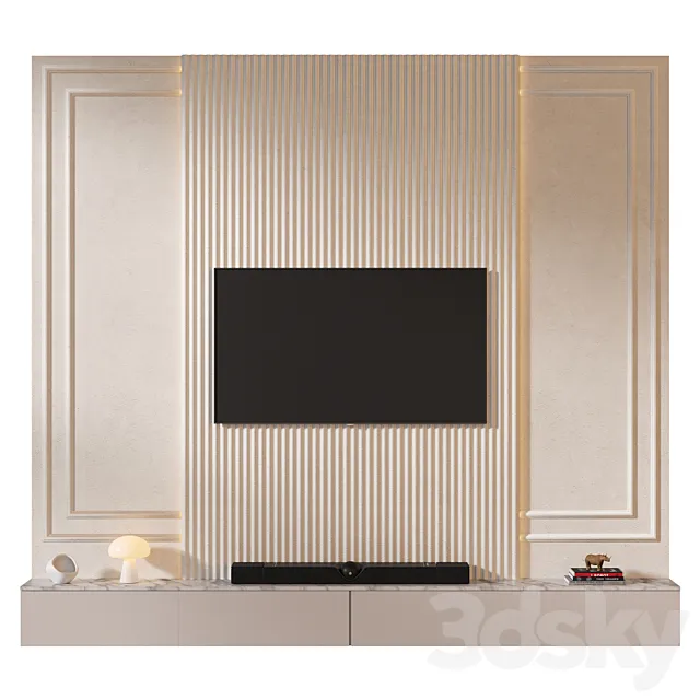 TV wall set 03 3D Model
