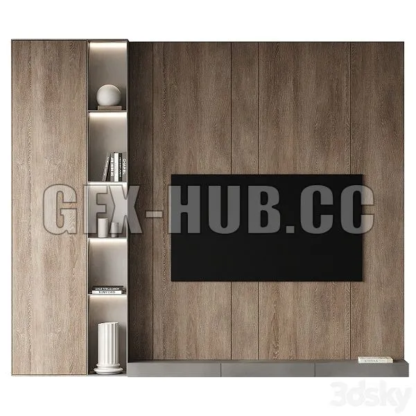 TV Wall Set 03 3D Model