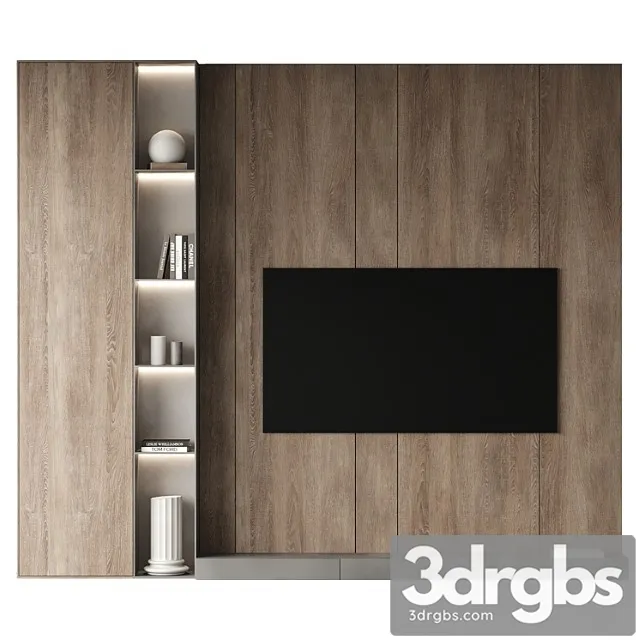 TV Wall Set 03 3D Model Download