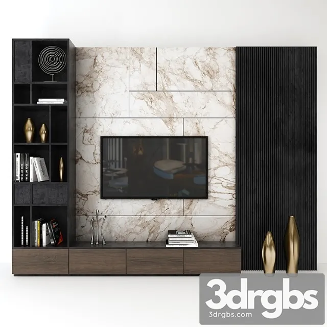 TV Wall Set 03 5 3D Model Download
