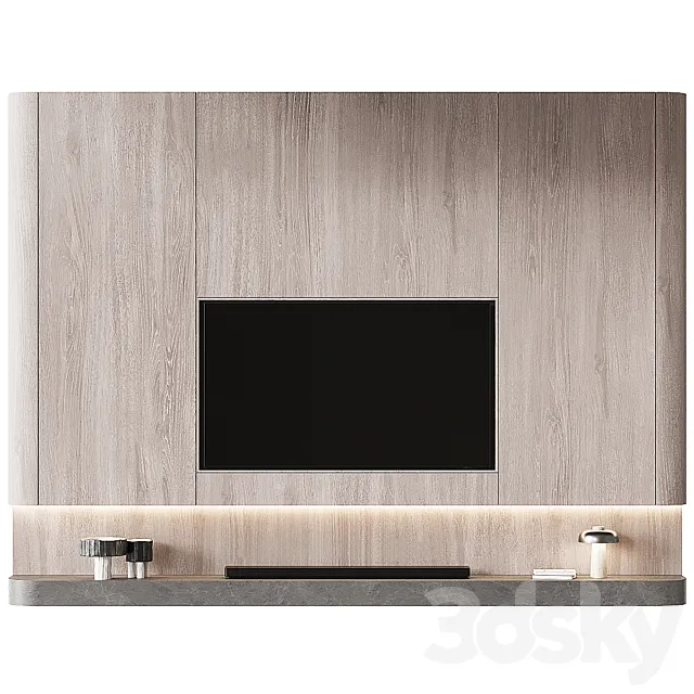 TV Wall set 04 3D Model