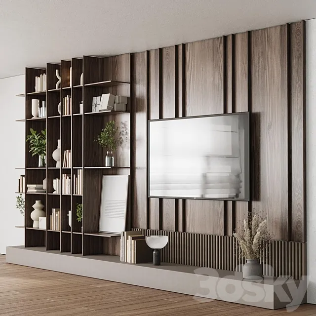 Tv Wall Set 09 3D Model Tv Wall Set 09 3D Model