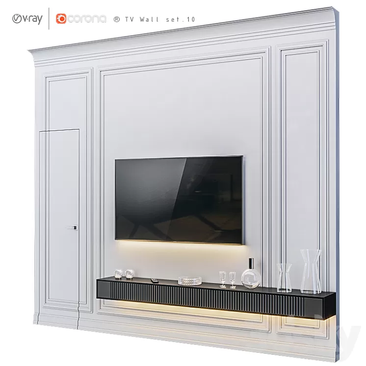 TV Wall set.10 3D Model