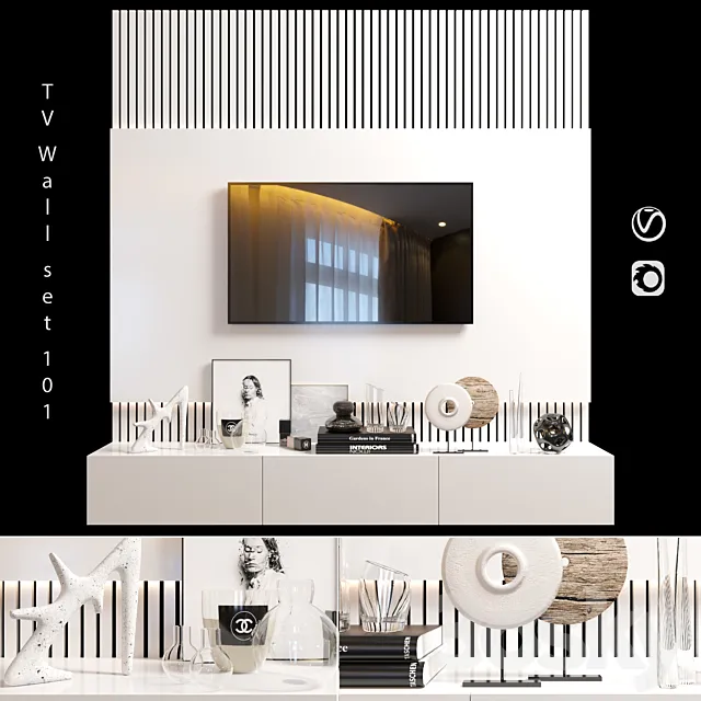 TV Wall | set 101 3D Model TV Wall | set 101 3D Model