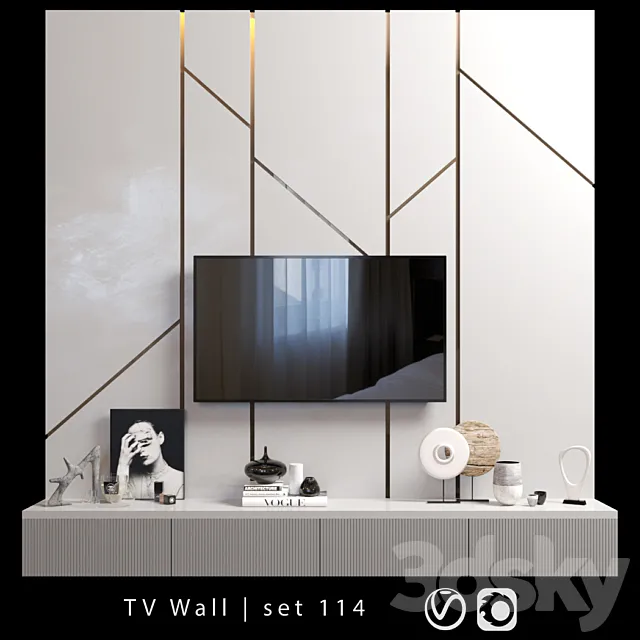 TV Wall | set 114 3DModel TV Wall | set 114 3DModel