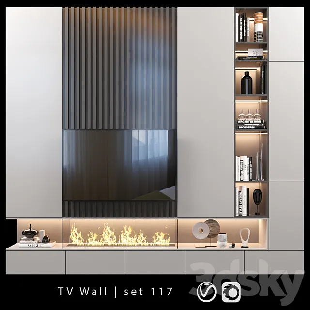 TV Wall | set 117 3D Model TV Wall | set 117 3D Model