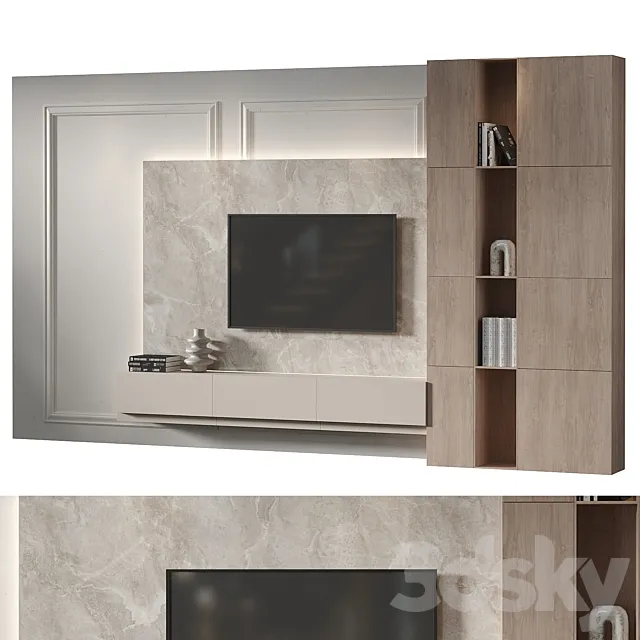 TV wall set 12 3D Model