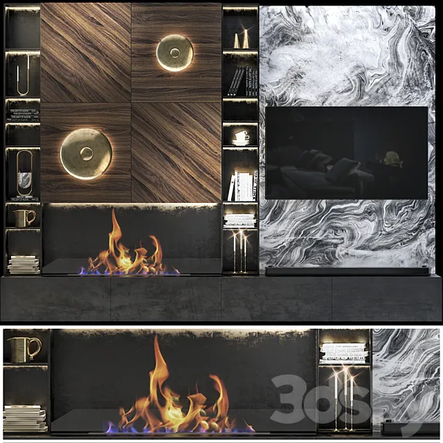 Tv wall set 12 3DModel Tv wall set 12 3DModel