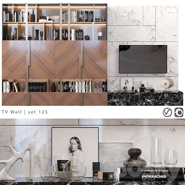 TV Wall | set 125 3D Model