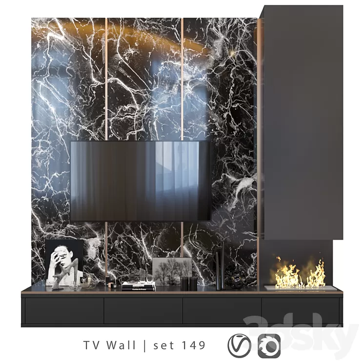 TV Wall | set 149 3D Model