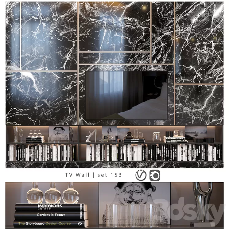 TV Wall | set 153 3D Model