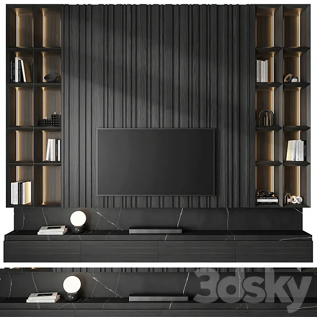 tv wall set 16 3D Model