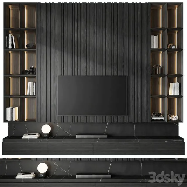 Tv wall set 16 3D Model