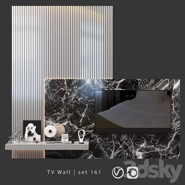 TV Wall | set 161 3D Model