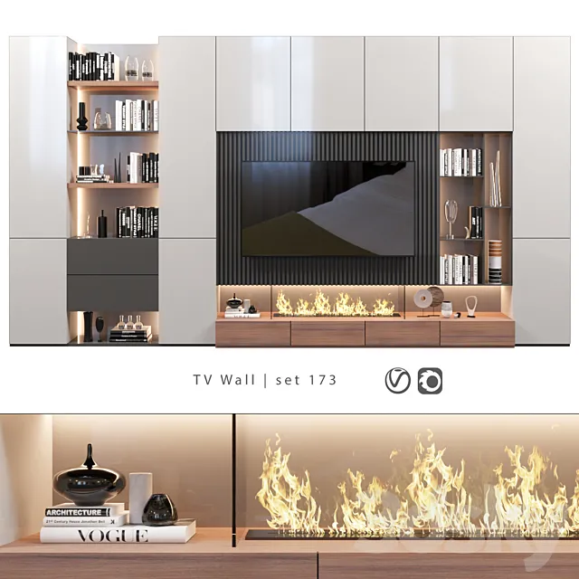 TV Wall | set 173 3D Model