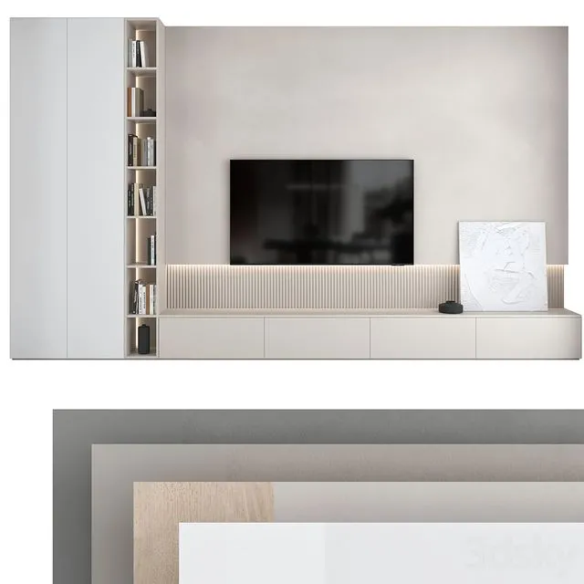 TV wall set 18 3D Model